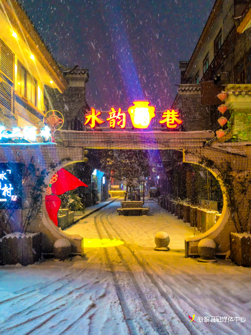 新蔡雪后的县城